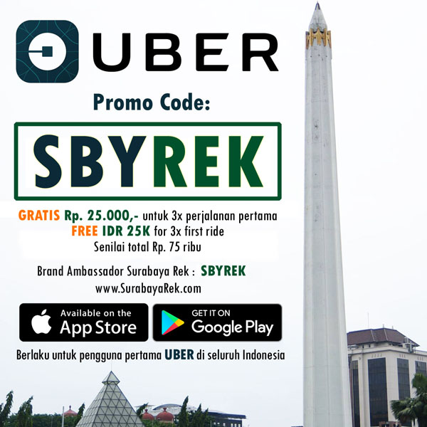 Promo Code Uber Surabaya hingga 75 ribu!